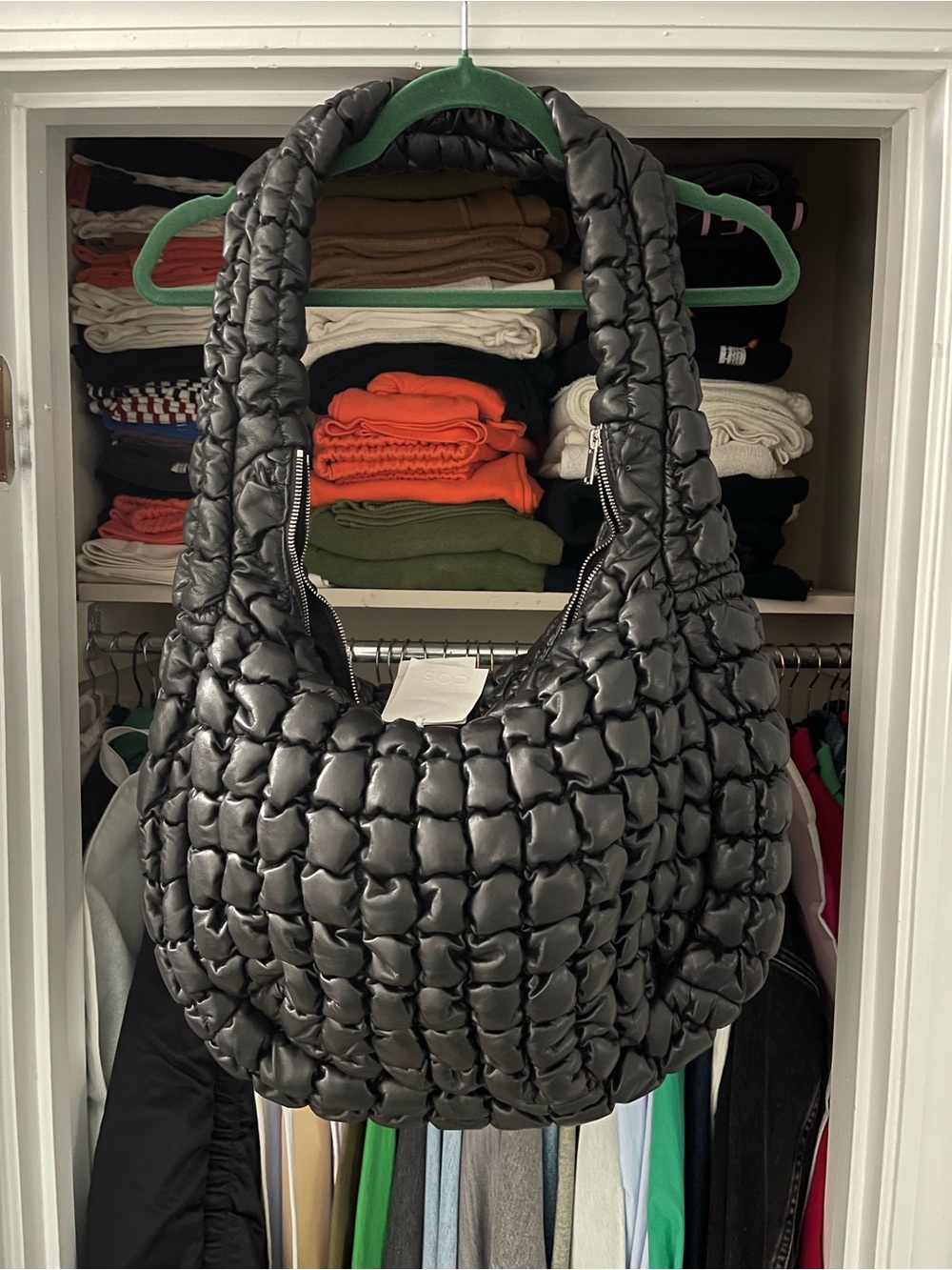COS Quilted Weave Black Crossbody Bag